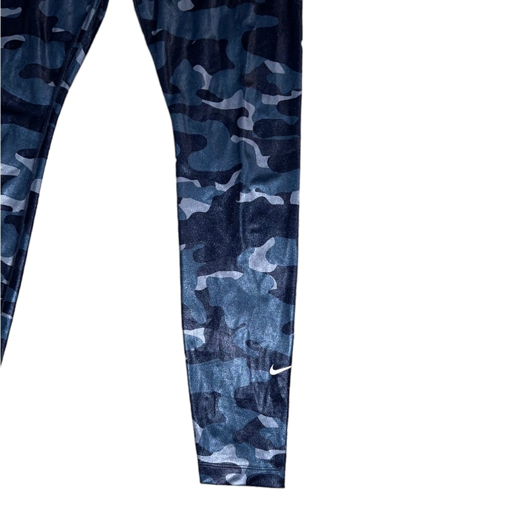 Nike Dri-FIT One Mid-Rise Thunder Blue Shiny Camo Leggings Women’s Size … - Picture 4 of 8